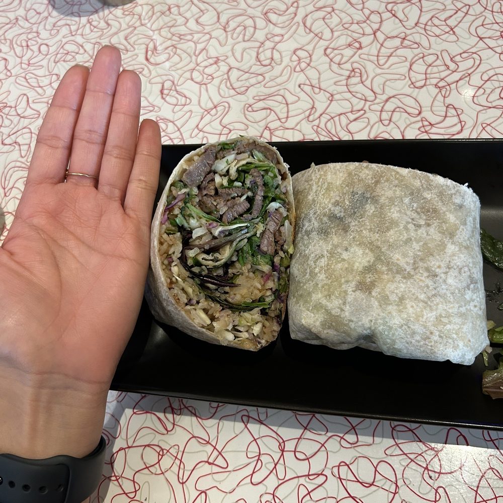 The Blue Owl - Size of Nam Toc Burrito - Asian Fusion Near Me - Santa Barbara, California The Blue Owl - Size of Nam Toc Burrito - Asian Fusion Near Me - Santa Barbara, California