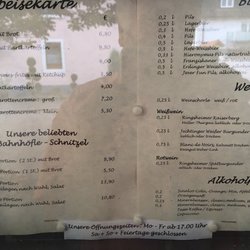 s'Bahnhöfle - Öffnungszeiten und Speisekarte