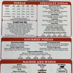 Stageline Pizza - UPDATED MENU