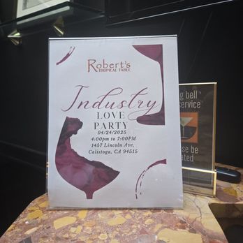 Robert’s Tropical Table - Event time - Tapas Bars Near Me - Calistoga, California Robert’s Tropical Table - Event time - Tapas Bars Near Me - Calistoga, California