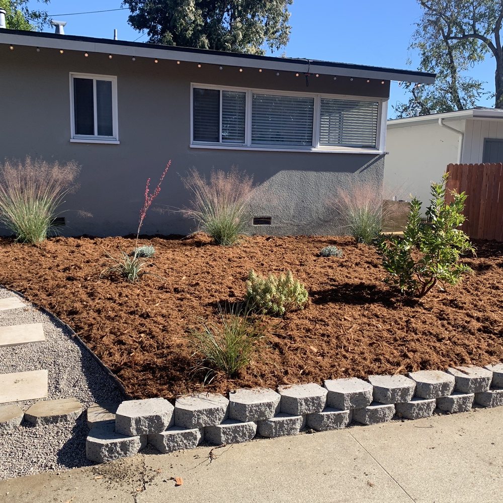 Alpha & Omega Landscaping - Part front yard, retaining wall and stepping stones. - Fences & Gates Near Me - Paso Robles, California