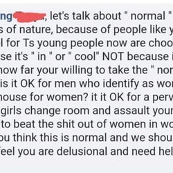 Timberwolf Tree Service - The owner sent me this in response to pointing out that a transphobic joke could cause harm.