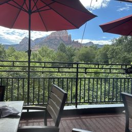Outside Patio Seating .  The view
