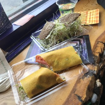 Thrive - Sammich and veggie wrap. Dense and rich, you'll be full! Way to be pro chefs, young 20's running this place! - Gluten-Free Near Me - Boulder, Colorado Thrive - Sammich and veggie wrap. Dense and rich, you'll be full! Way to be pro chefs, young 20's running this place! - Gluten-Free Near Me - Boulder, Colorado