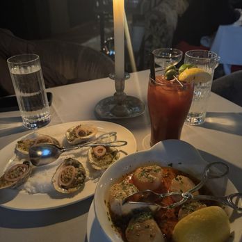 Maple & Ash - Roasted oysters and Scallops with the M&A Bloody Mary - Steakhouses Near Me - Chicago, Illinois Maple & Ash - Roasted oysters and Scallops with the M&A Bloody Mary - Steakhouses Near Me - Chicago, Illinois