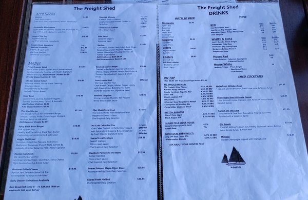 Menu photo 5 The Freight Shed Baddeck, NS