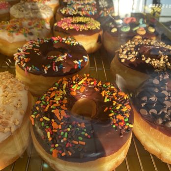 Swiss Donuts - chocolate frosting and sprinkles - Donuts Near Me - Palm Desert, California