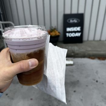 Cowboy Coffee - Flash brew with blueberry foam - Coffee & Tea Near Me - Sunnyvale, California Cowboy Coffee - Flash brew with blueberry foam - Coffee & Tea Near Me - Sunnyvale, California