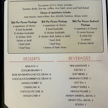 Pardis - menu - Persian/Iranian Near Me - Glendale, California