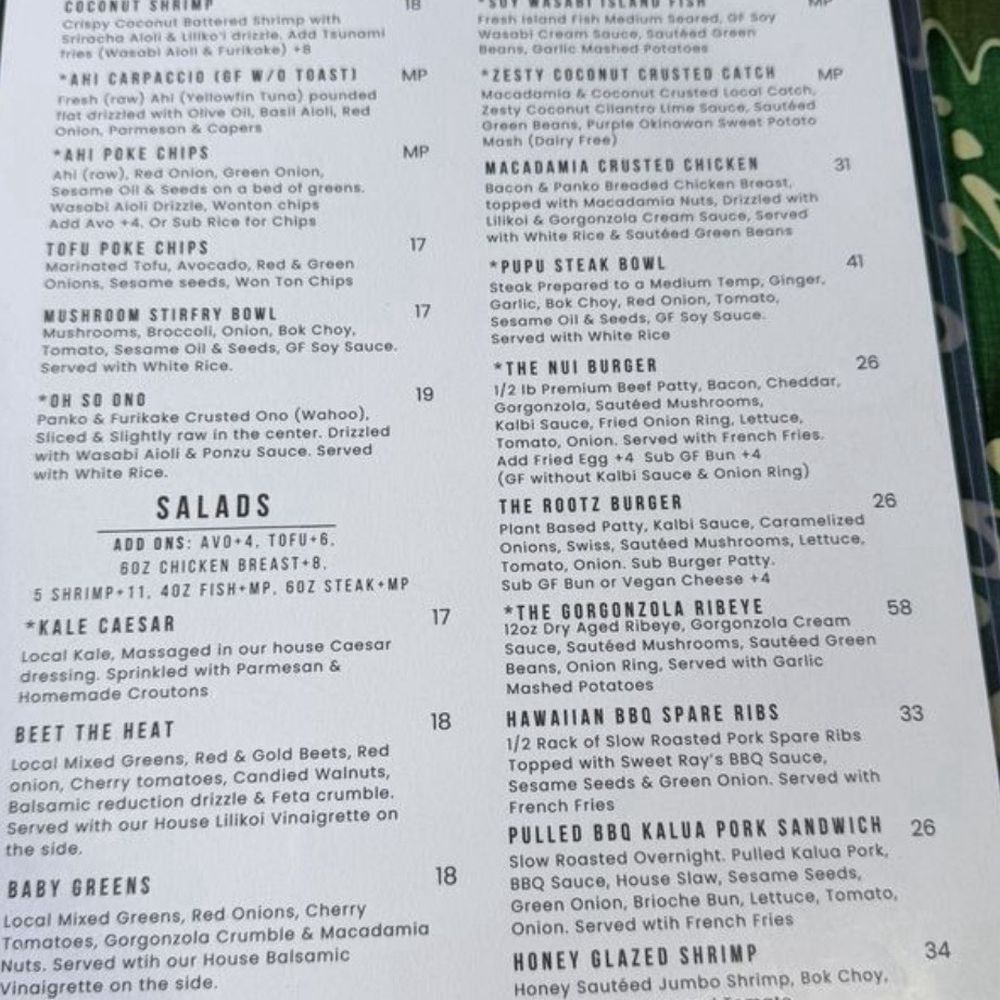 Tahiti Nui - Menu - Seafood Near Me - Hanalei, Hawaii Tahiti Nui - Menu - Seafood Near Me - Hanalei, Hawaii