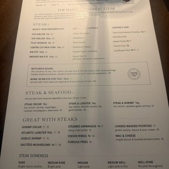 Chop Steakhouse & Bar - Menu December 2025 - Bars Near Me - Toronto, Ontario