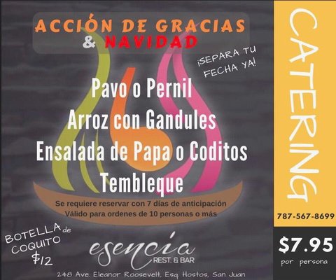 Menu photo 3 Esencia San Juan, PR Menu photo 3 Esencia San Juan, PR