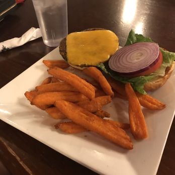 Firehouse Grill - House-Made Veggie Burger with sweet potato fries (+$1) - American Near Me - Evanston, Illinois