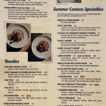 Summer Canteen - Menu; February 2024. - Thai Near Me - Toluca Lake, California Summer Canteen - Menu; February 2024. - Thai Near Me - Toluca Lake, California