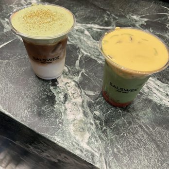 Off-Peak Coffee - Pistachio Latte and Strawberry Mango Matcha - Coffee & Tea Near Me - Flushing, New York