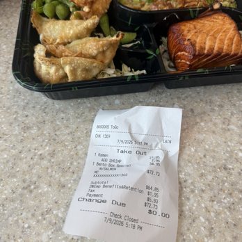 Talde Noodle Bar - Receipt and Bento Box Special - Noodles Near Me - East Elmhurst, New York