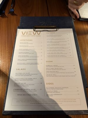 Menu photo 1 VIEW Restaurant & Lounge Newport Beach, CA