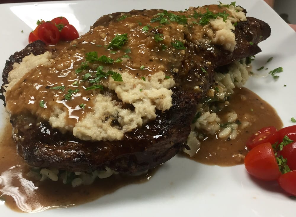 20oz. Ribeye Crusted w/Homemade Horseradish and Madeira Demi Yelp