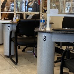 Globe Nails - The nail desks around mine had unfinished drinks lying around.
