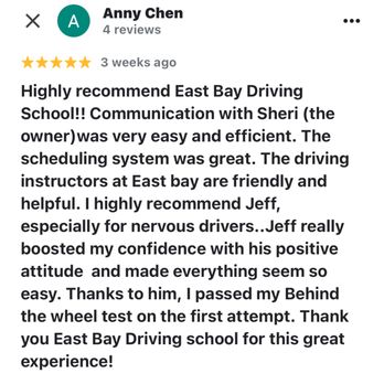 East Bay Driving School - Our students have full access to the calendar 24/7 to schedule/cancel lessons. - Driving Schools Near Me - San Ramon, California East Bay Driving School - Our students have full access to the calendar 24/7 to schedule/cancel lessons. - Driving Schools Near Me - San Ramon, California