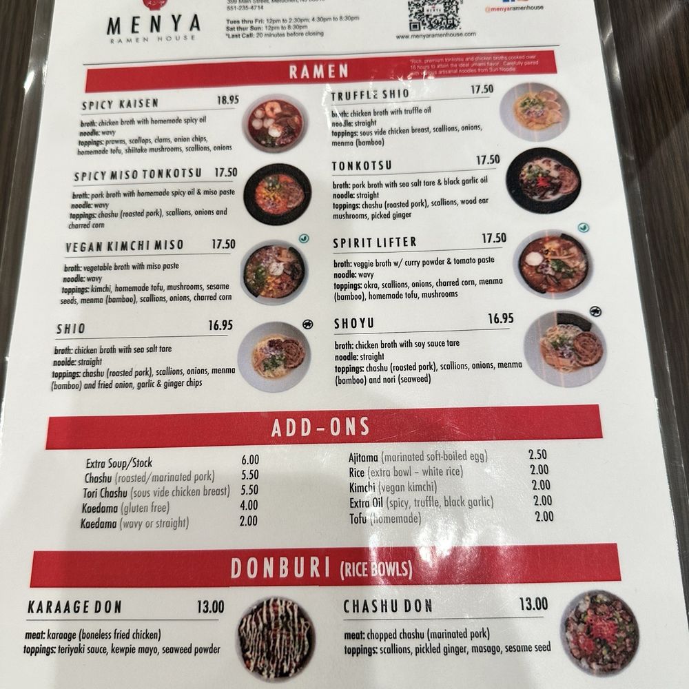 Menya Ramen House - Menu - Ramen Near Me - Metuchen, New Jersey Menya Ramen House - Menu - Ramen Near Me - Metuchen, New Jersey