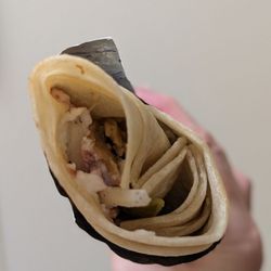 Tahini’s - Cross-section of my blueberry flame shawarma wrap
