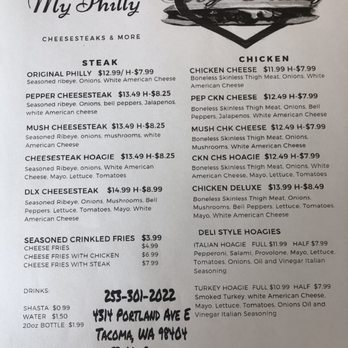 My Philly - Menu on 9-4-21 - Cheesesteaks Near Me - Tacoma, Washington My Philly - Menu on 9-4-21 - Cheesesteaks Near Me - Tacoma, Washington