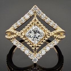 Rock Star Couture Jewelry - All in one diamond engagement ring! Custom made per order, lab or natural diamonds available