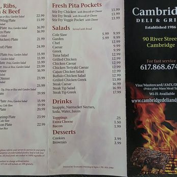 Cambridge Deli & Grill - Menu - Delis Near Me - Cambridge, Massachusetts Cambridge Deli & Grill - Menu - Delis Near Me - Cambridge, Massachusetts