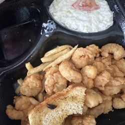 Hwy 55 Burgers Shakes & Fries - This was the shrimp platter with fries, coleslaw and bread