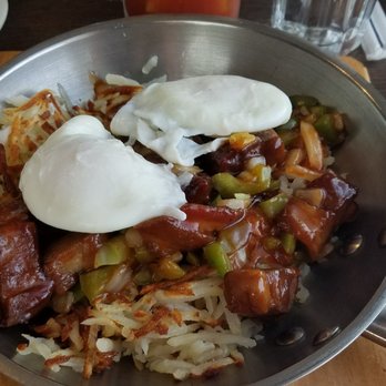 Southern Belle's - Burnt Ends skillet special with poached eggs - Breakfast & Brunch Near Me - Barrington, Illinois Southern Belle's - Burnt Ends skillet special with poached eggs - Breakfast & Brunch Near Me - Barrington, Illinois