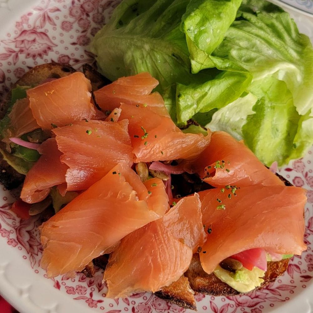 Viola’s Bar & Bistro - Avocado tartine with salmon add on - French Near Me - Monrovia, California Viola’s Bar & Bistro - Avocado tartine with salmon add on - French Near Me - Monrovia, California