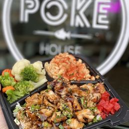 Exterior outside entrance of Poke House - Denver - Aloha Chicken with Mac Salad & Steamed Veggies - Denver, Colorado Exterior outside entrance of Poke House - Denver - Aloha Chicken with Mac Salad & Steamed Veggies - Denver, Colorado