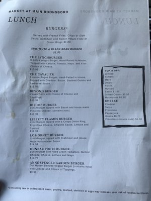 Menu photo 4 Market at Main 03 Lynchburg, VA Menu photo 4 Market at Main 03 Lynchburg, VA