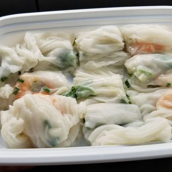 Joe's Steam Rice Roll - Shrimp rice roll with scallion and cilantro. - Dim Sum Near Me - Flushing, New York