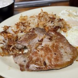 Pam's Restaurant & Coffee Shop - Day 3 - Sunday special Pork Chop breakast plate
