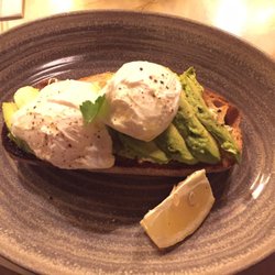 Poached eggs and avocado