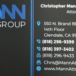 Mann Law Group - Business Card for all the information you need highly recommend