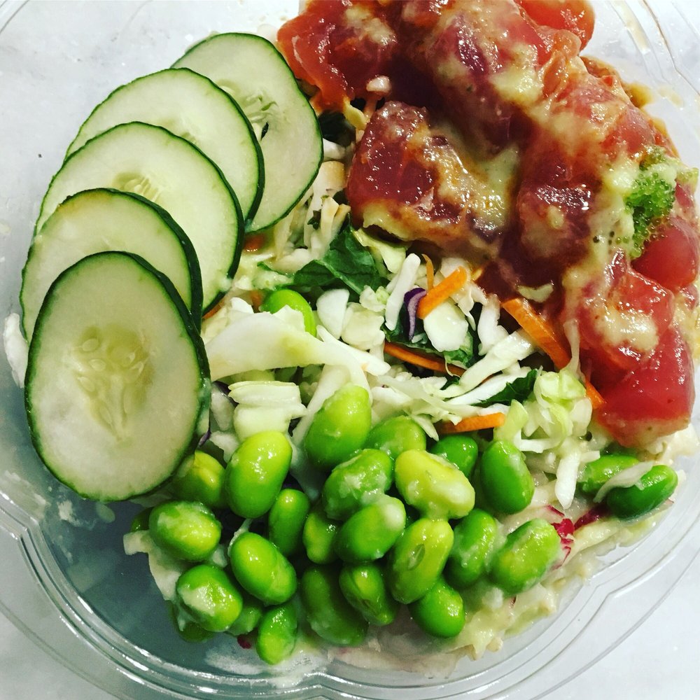Poké Fish - Regular sized poke bowl with 2 bases and 2 scoops of tuna poke. - Poke Near Me - Tampa, Florida Poké Fish - Regular sized poke bowl with 2 bases and 2 scoops of tuna poke. - Poke Near Me - Tampa, Florida