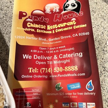 Panda House Restaurant - Menu Cover - Chinese Near Me - Garden Grove, California Panda House Restaurant - Menu Cover - Chinese Near Me - Garden Grove, California