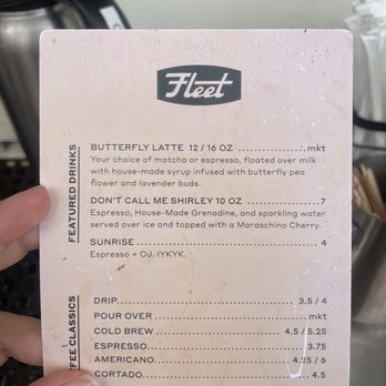Fleet Coffee - Menu - Coffee & Tea Near Me - Austin, Texas