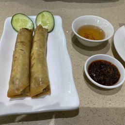 Veggie Spring Rolls with Steamed Rice / Com Chả Giò Chay
