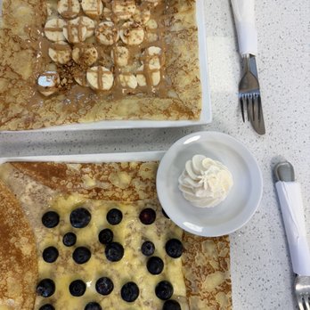 Cafe Breizh - Peanut Butter and Banana Crepe, along with Lemon and Blueberries crepe...oh so delicious - Bakeries Near Me - Las Vegas, Nevada Cafe Breizh - Peanut Butter and Banana Crepe, along with Lemon and Blueberries crepe...oh so delicious - Bakeries Near Me - Las Vegas, Nevada