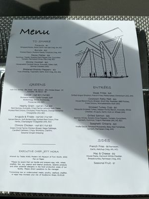Menu photo 1 Café Modern Fort Worth, TX