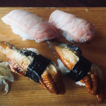 Sushi Tomi - Toro and unagi nigiri; not that good, we didn't even finish the $15 toro.. - Sushi Bars Near Me - Mountain View, California Sushi Tomi - Toro and unagi nigiri; not that good, we didn't even finish the $15 toro.. - Sushi Bars Near Me - Mountain View, California