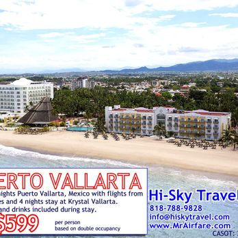 Hi Sky Travel - 4 days/4 nights Puerto Vallarta with flights from
Los Angeles and 4 nights stay at Krystal Vallarta all inclusive.
$599 pp/dbl - Travel Services Near Me Hi Sky Travel - 4 days/4 nights Puerto Vallarta with flights from
Los Angeles and 4 nights stay at Krystal Vallarta all inclusive.
$599 pp/dbl - Travel Services Near Me