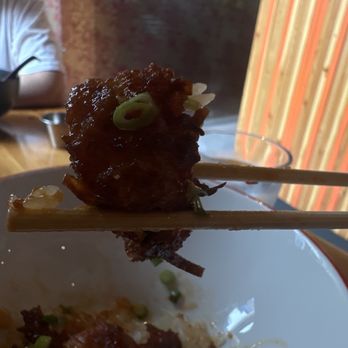 Mecha Noodle Bar - Coconut shrimp with rice.   Rice was really good.  The shrimp was soso because of the sauce. - Ramen Near Me - Brookline, Massachusetts