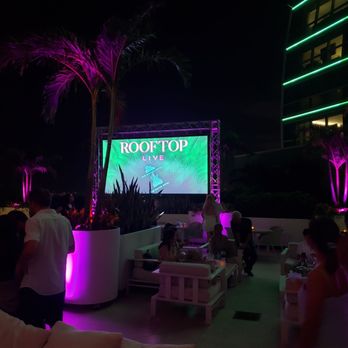 Rooftop Live - a group of people watching a movie - Dance Clubs Near Me - Hollywood, Florida