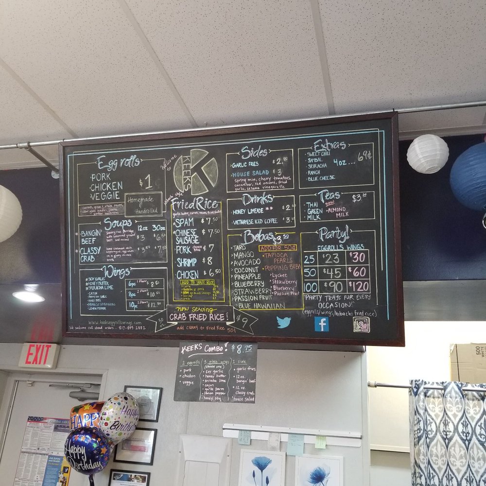 KEEKS Eggrolls & Wings - Menu - Asian Fusion Near Me - Keller, Texas