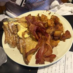 Frenchtown Deli & Coffee Shop - French toast with potatoes and bacon